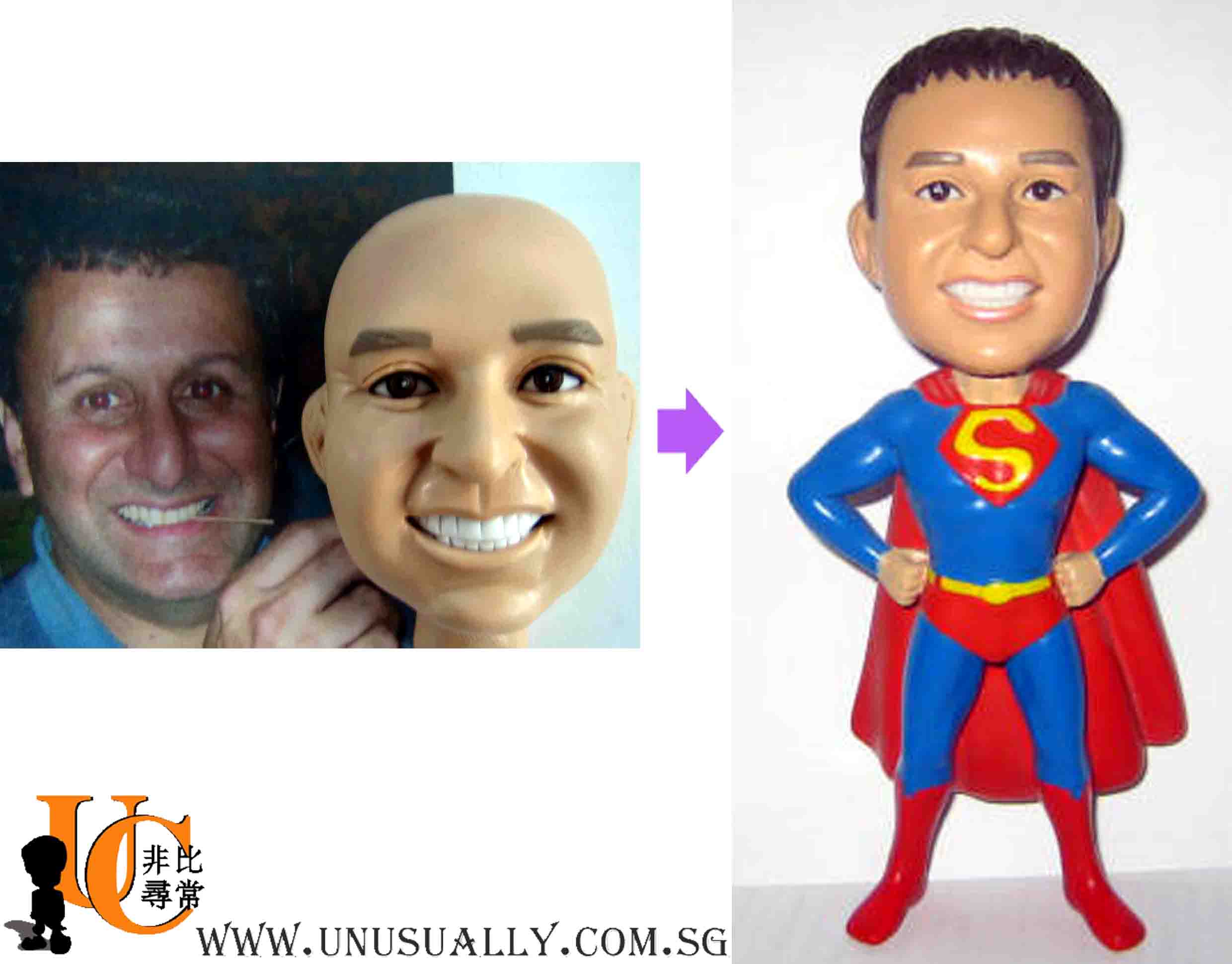 Custom 3D Caricature Superman Figurine
