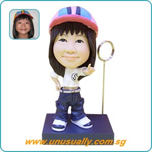 Custom Caricature 3D Hey You Figurine On Blue Memo Stand